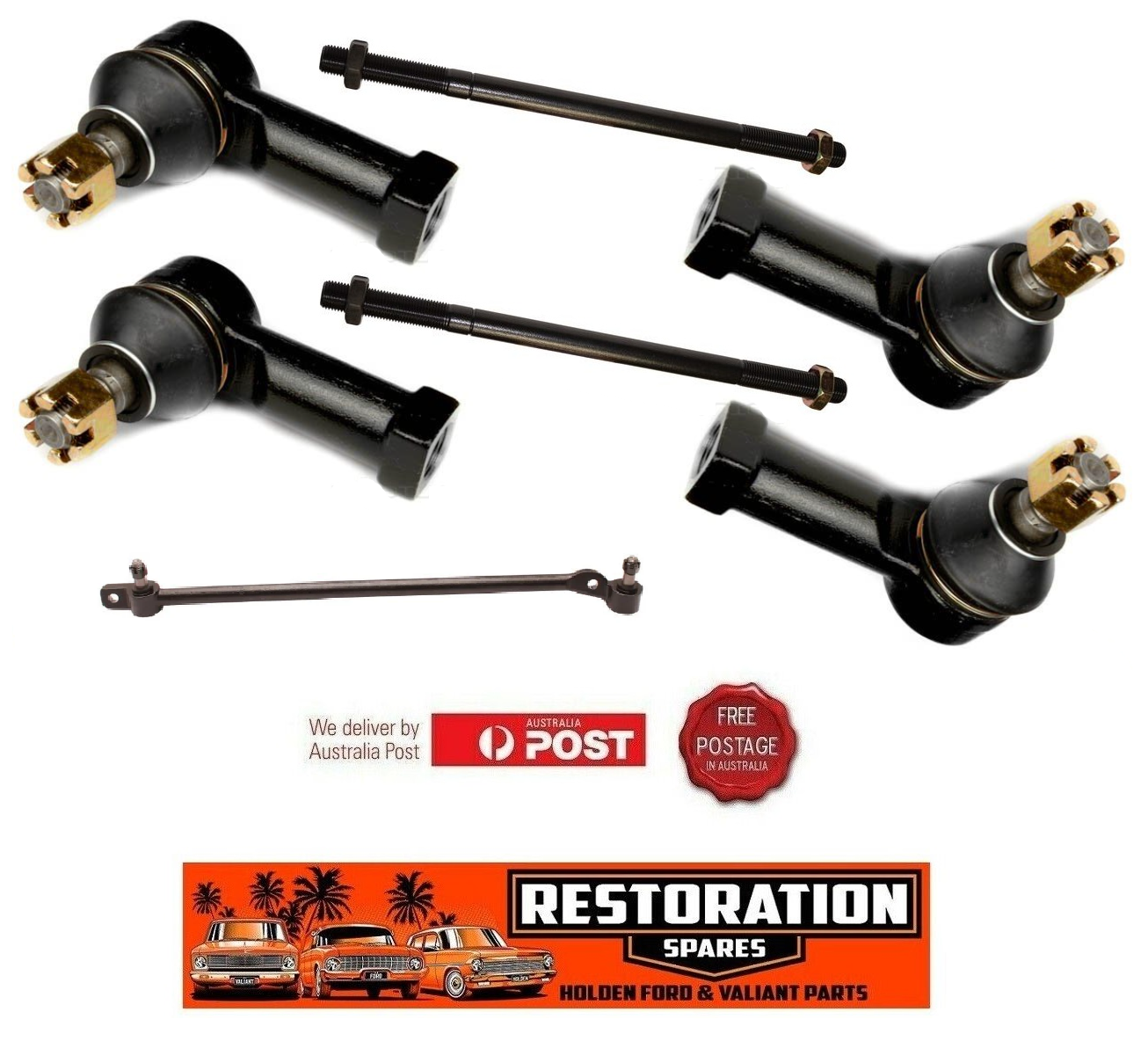 HOLDEN HQ HJ HX DRAG LINK WITH INNER & OUTER TIE ROD END WITH ADJUSTER ROD