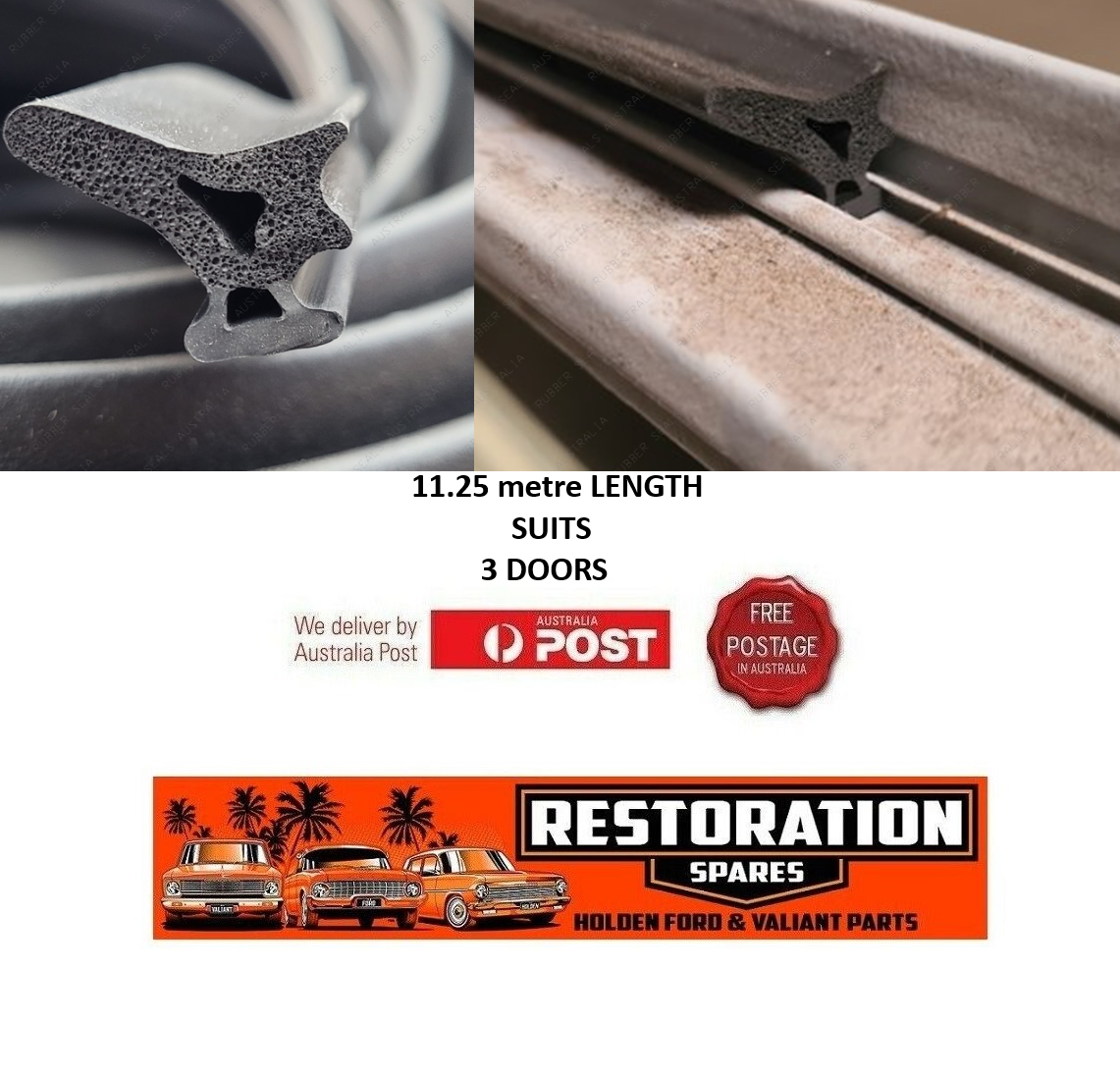 ROOTES GROUP DOOR SEAL (3 DOORS) 11.25metre length