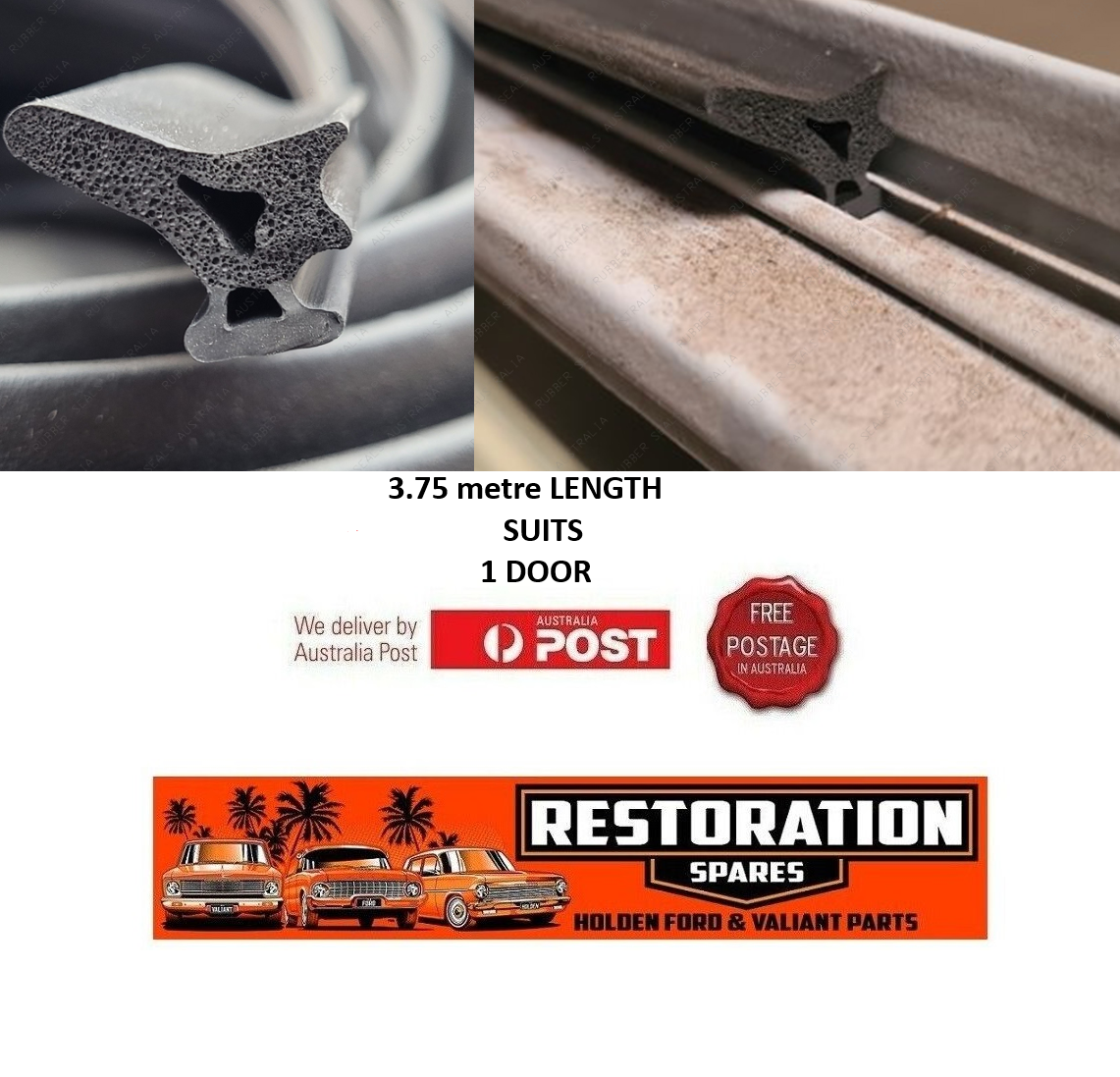 ROOTES GROUP DOOR SEAL (1 DOOR ONLY) 3.75metre length
