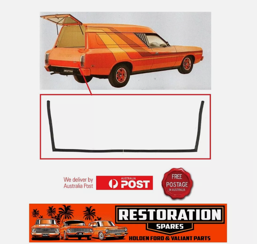 CHRYSLER VALIANT CL PANEL VAN LOWER TAILGATE GLASS RUBBER SEAL DRIFTER