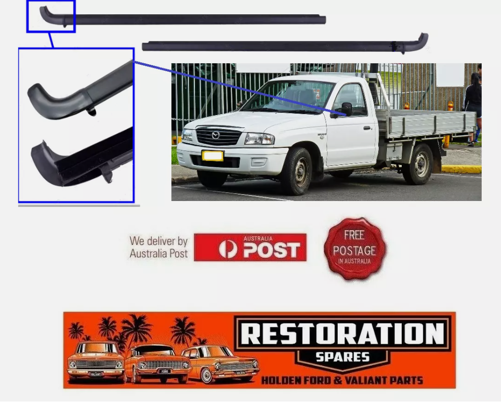 MAZDA B SERIES UTE 1998-2006 FRONT  OUTER WEATHERSTRIP BELTS single cab