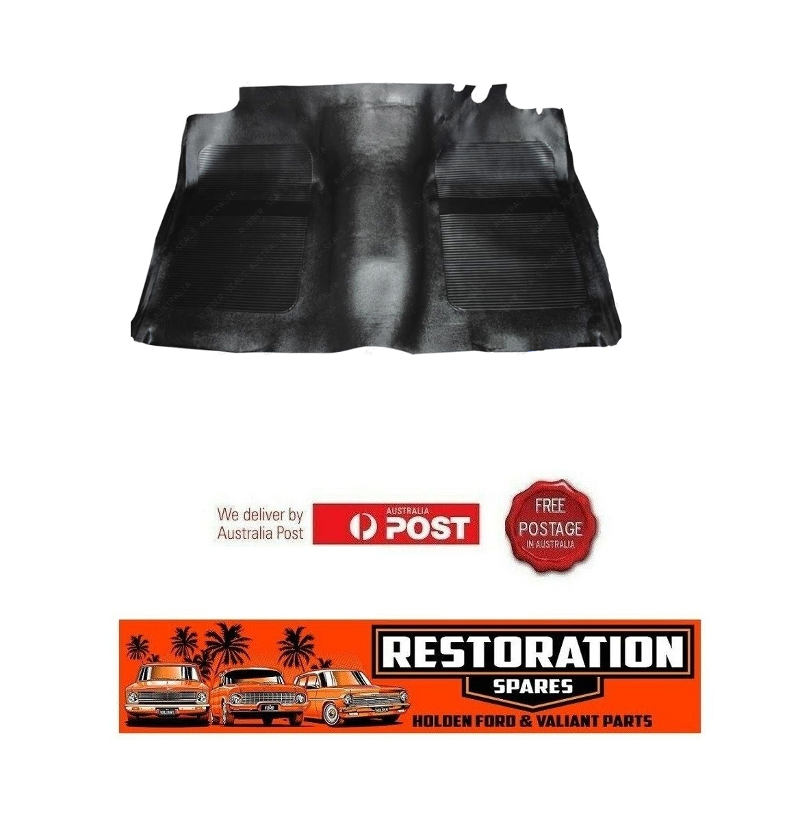 HOLDEN HK HT HG SEDAN WAGON UTE VAN MOULDED FRONT RUBBER MAT