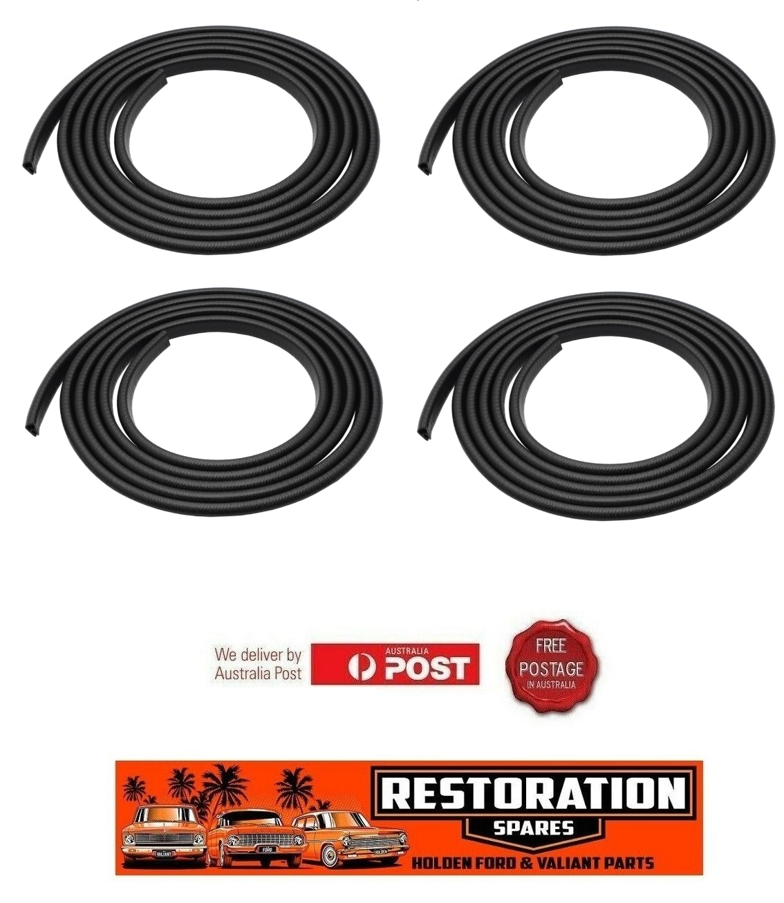 COMMODORE VB VC VH VK SEDAN WAGON DOOR OPENING BLACK PINCH WELD 4 X 3 metre