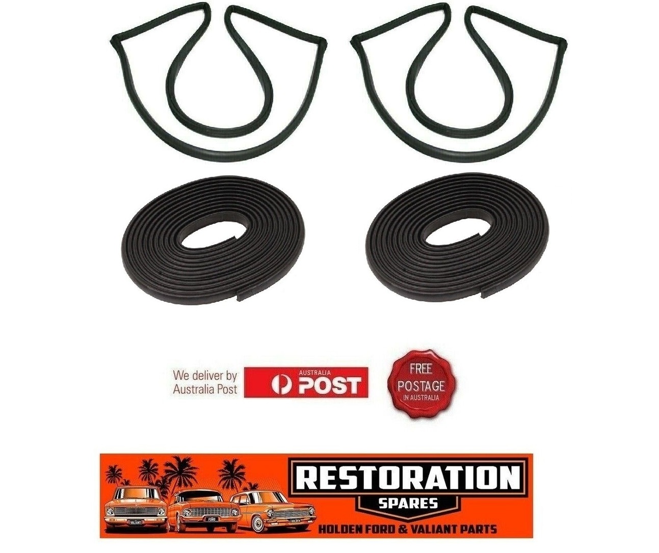 MORRIS 1100 1300 SEDAN FRONT AND REAR WINDSCREEN SEAL & BLACK LOCKSTRIP
