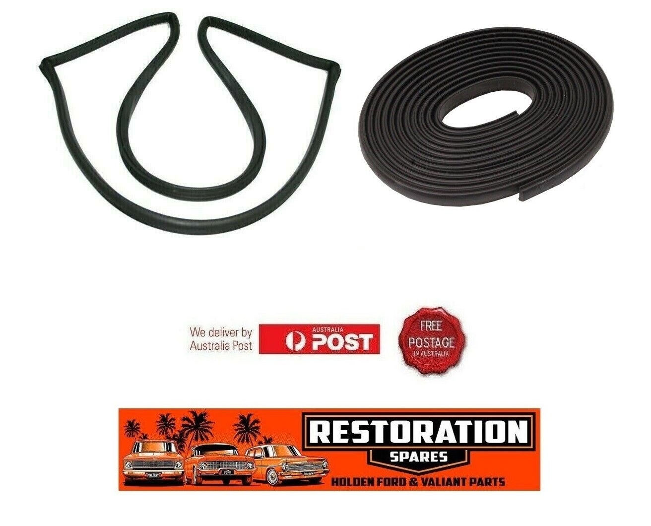 FORD CAPRI MK1 FRONT WINDSCREEN SEAL & BLACK LOCKSTRIP